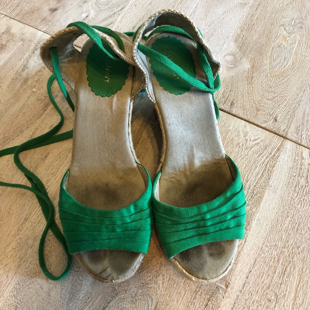 Fun lace up Old Navy wedges